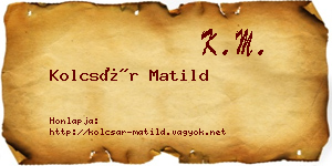 Kolcsár Matild névjegykártya