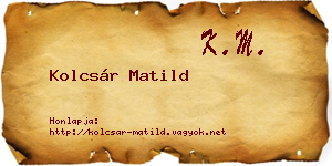 Kolcsár Matild névjegykártya